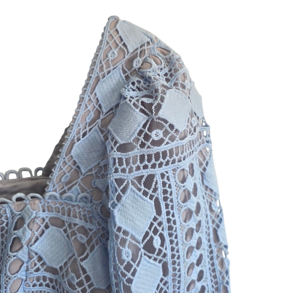 En Saison Blue Crochet Lace Crop Top XS - Picture 3 of 11
